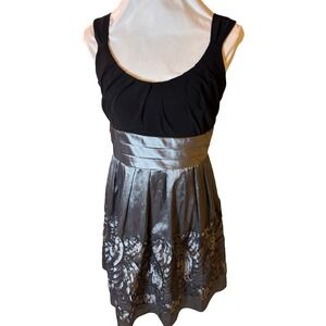 R&M Richards Black Silver Party Dress sz 6 Sleeveless Occasion Cocktail Formal